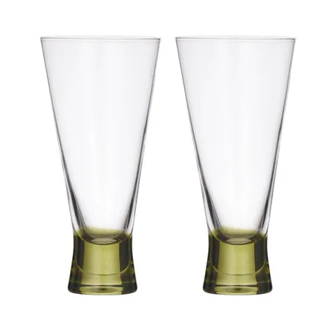 Canal Glass Flutes Olive / Clear