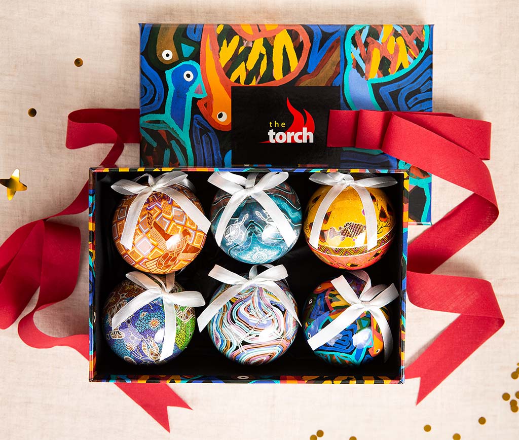 Christmas Baubles 6pk Indigenous Designed