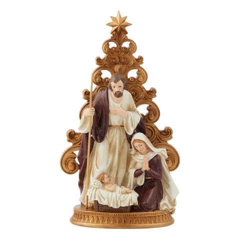 Nativity Scene W/ Tree Resin