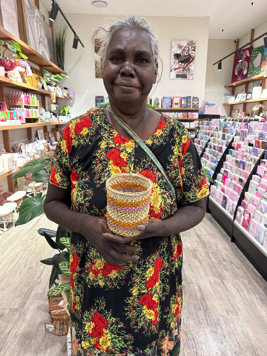 Traditional Hand Woven Pandanus Basket - Dianne Nalorman
