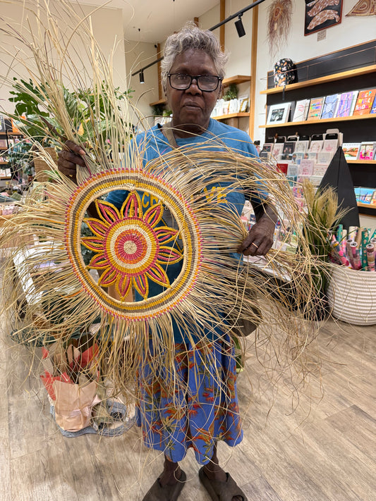 Handwoven Pandanus Fibre Wall Sculpture - Merrill Namundja Ngalkalkdjam