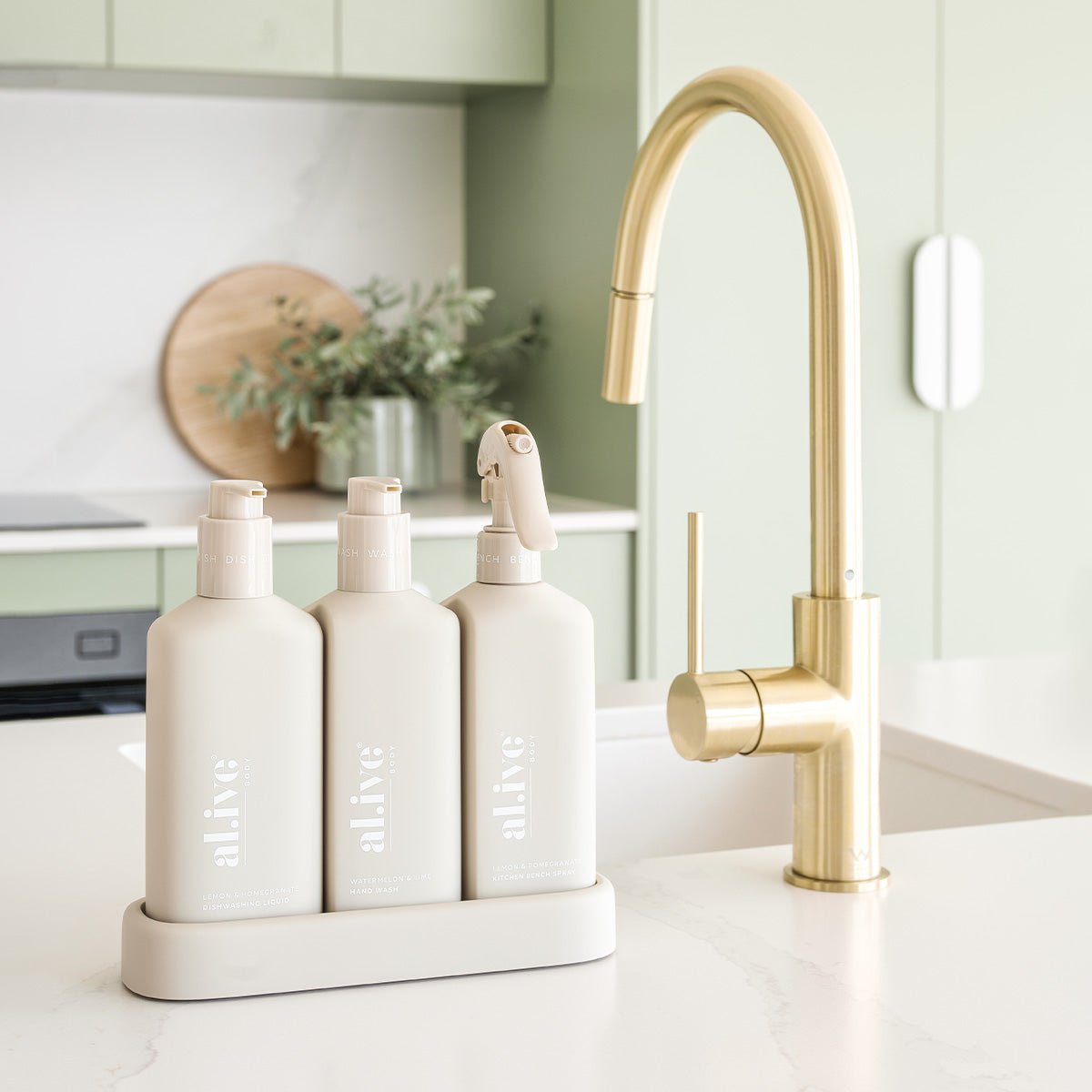 Al.ive Premium Kitchen Trio - Dishwashing Liquid + Hand Wash & Bench S ...