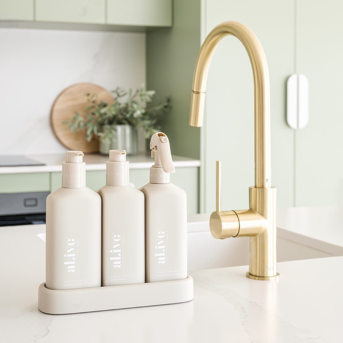 Al.ive Premium Kitchen Trio - Dishwashing Liquid + Hand Wash & Bench Spray