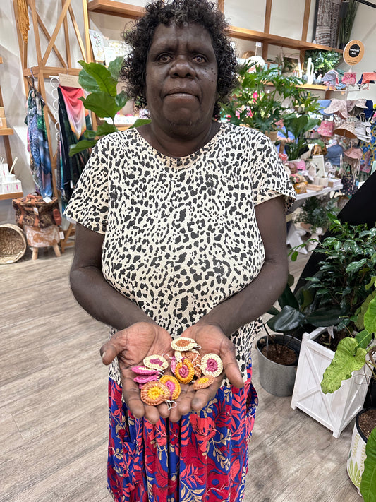 Traditional Hand Woven Pandanus Earrings - Robyn Nabegeyo